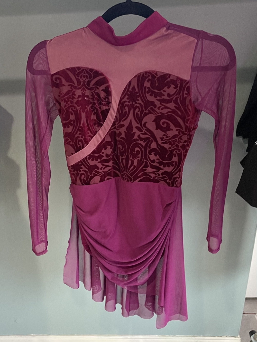 Revolution Fuchsia Pink Mesh Long-Sleeve Skater Dress
